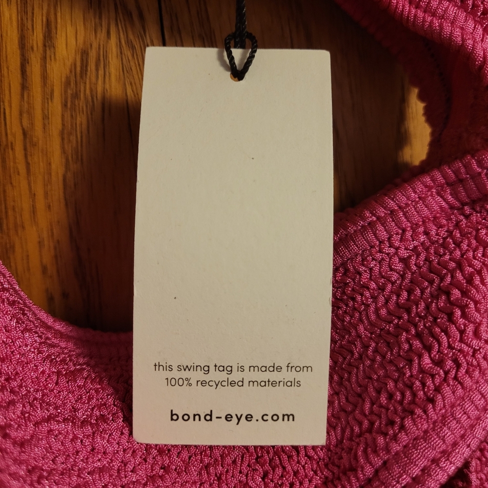 NWT bond-eye Australia Fuchsia Rico Bound Crinkle One Piece Swimsuit Un-Sized - Picture 6 of 7